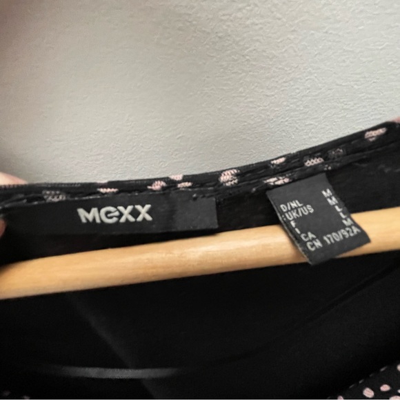 MEXX work dress, black with pink polka dots - Picture 3 of 4